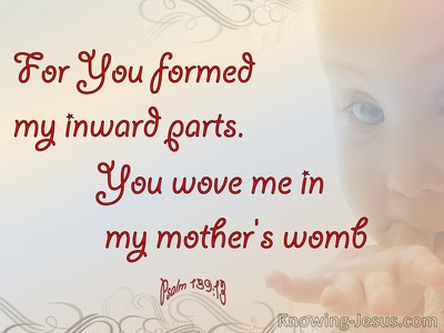 Psalm 139:13 You Woved Me Together In My Mother's Womb (red)